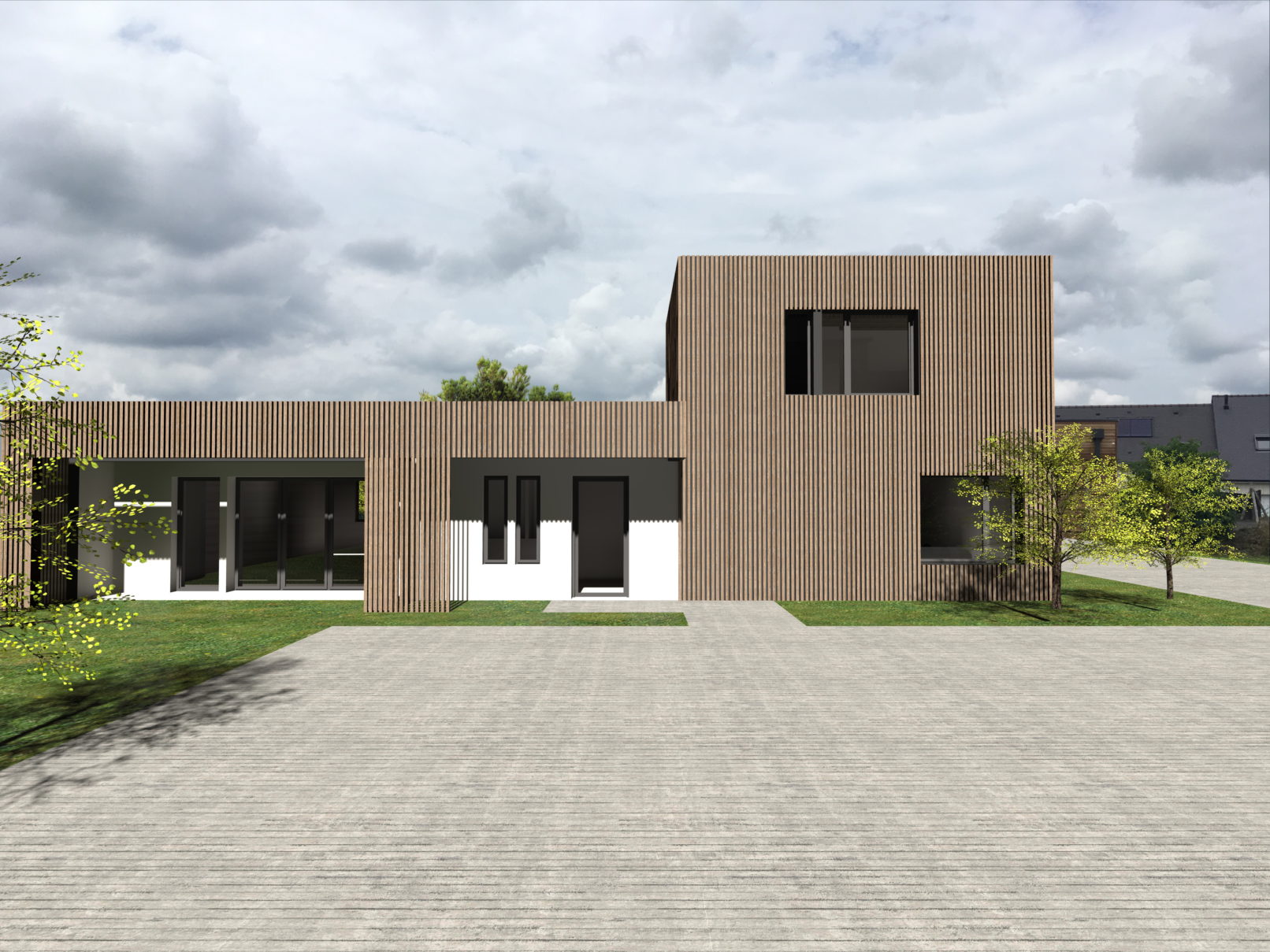 Mixité parpaing et ossature bois